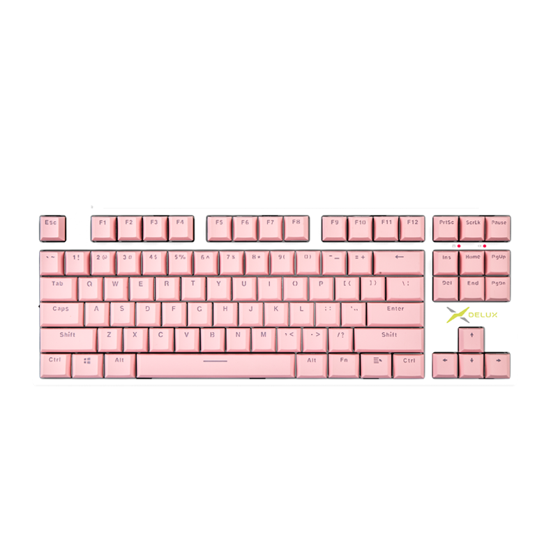 多彩游戏键盘KM13粉色